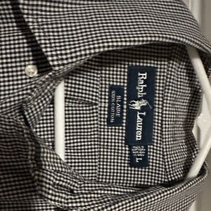 Ralph Lauren Men's Navy and White Shirt